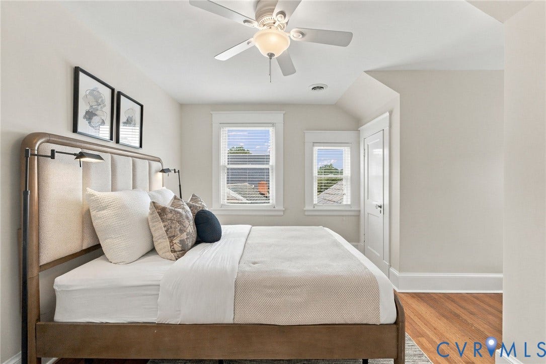 4905 Patterson Avenue, Richmond, VA 23226 Angled ceilings with recessed lighting, wood-finish flooring, and white trim throughout