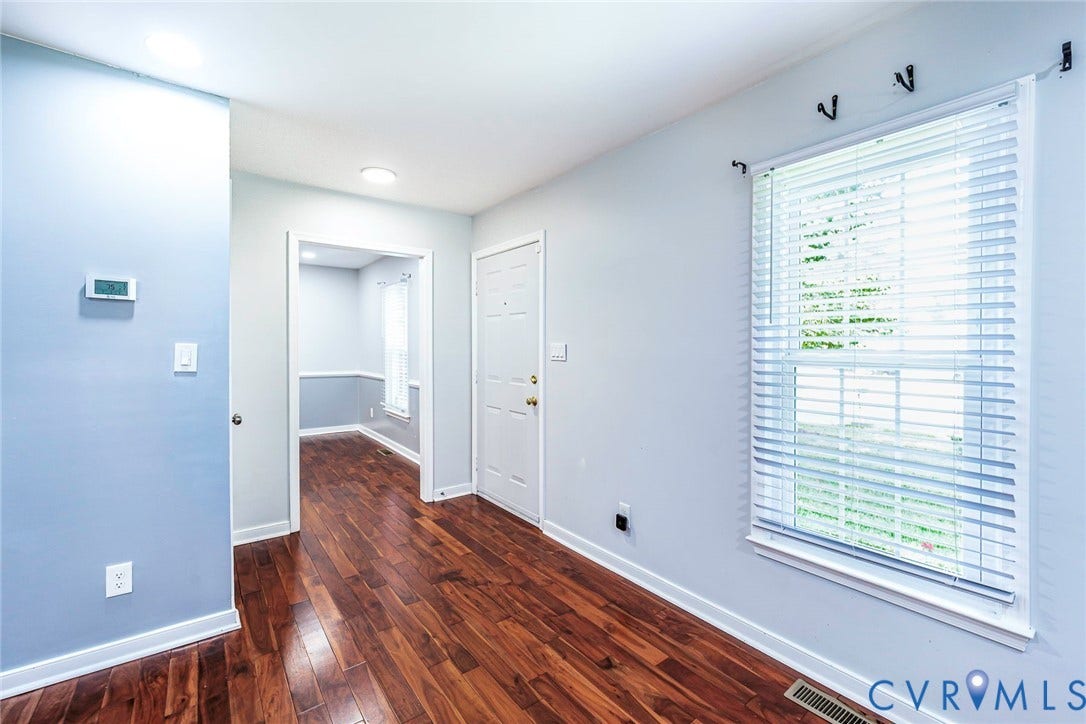 4605 English Cedar Court, Glen Allen, VA 23060 Wood-finish flooring, white trim, recessed lighting, and a white front entry door