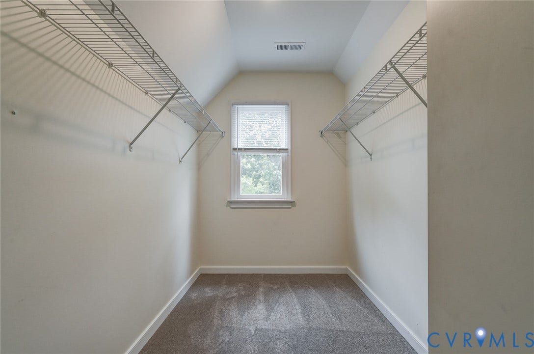 14 Redbridge Terrace, Shendoah Hills, Chesterfield, VA 23236 An unusually large walk-in closet with extensive hanging and storage space.