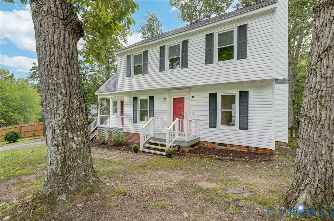 14 Redbridge Terrace, Shendoah Hills, Chesterfield, VA 23236 A clean, inviting faade with charming porch details and multiple entry points.