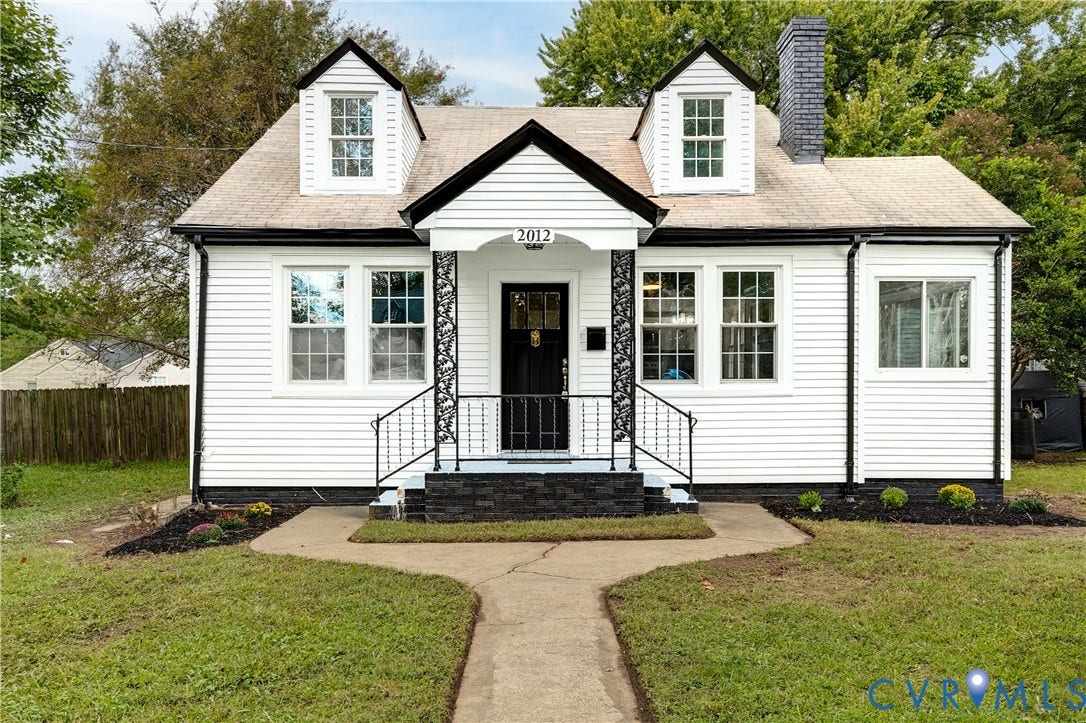2012 Bailey Avenue, Richmond, VA 23231 White siding exterior with black trim accents