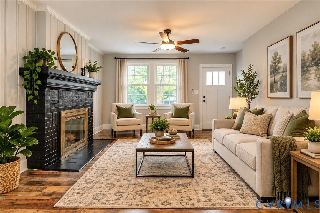 2012 Bailey Avenue, Richmond, VA 23231 Living room, harwood floors, virtually staged