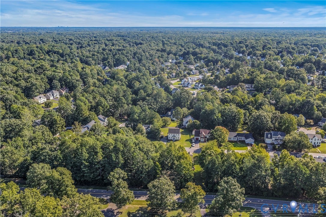 8414 Whirlaway Drive, Matoaca, Midlothian, VA 23112 Expansive treed landscape with residential properties
