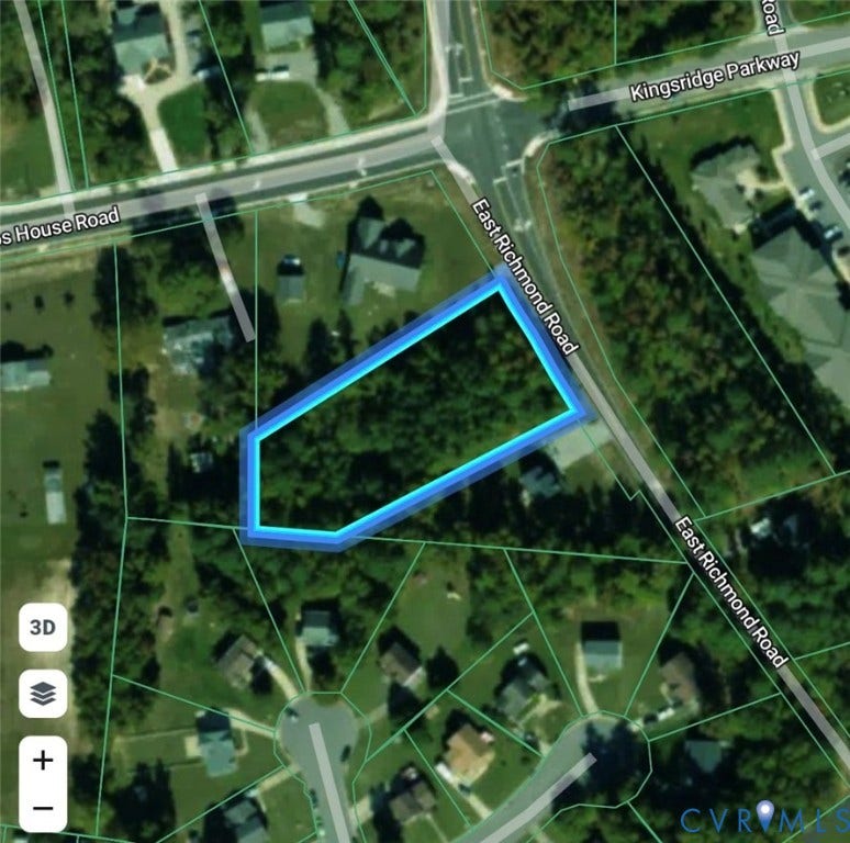 480 E Richmond Road, Richmond, VA 23223 Aerial Parcel Map. Displaying the property boundaries and surrounding roads