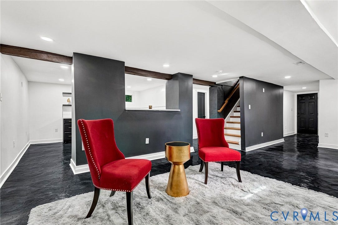 503 Pollock Street, Richmond, VA 23222 Recessed lighting, wood-finish beams, and dark flooring throughout