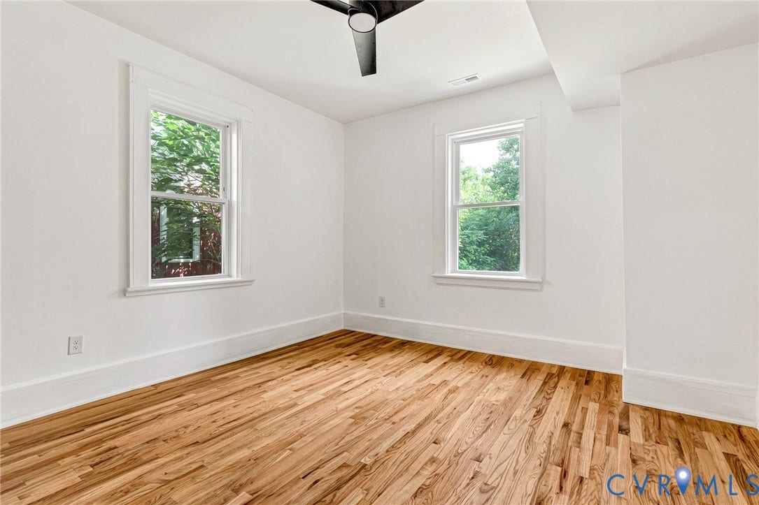 503 Pollock Street, Richmond, VA 23222 Wood-finish flooring, white walls, and a ceiling fan