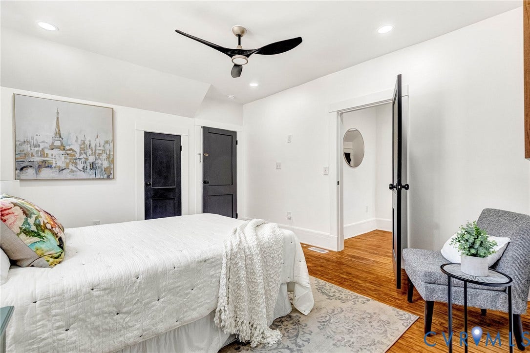 503 Pollock Street, Richmond, VA 23222 Recessed ceiling lighting, wood-finish flooring, and a contemporary ceiling fan