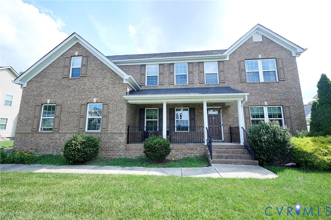 Brick exterior with gabled roof lines