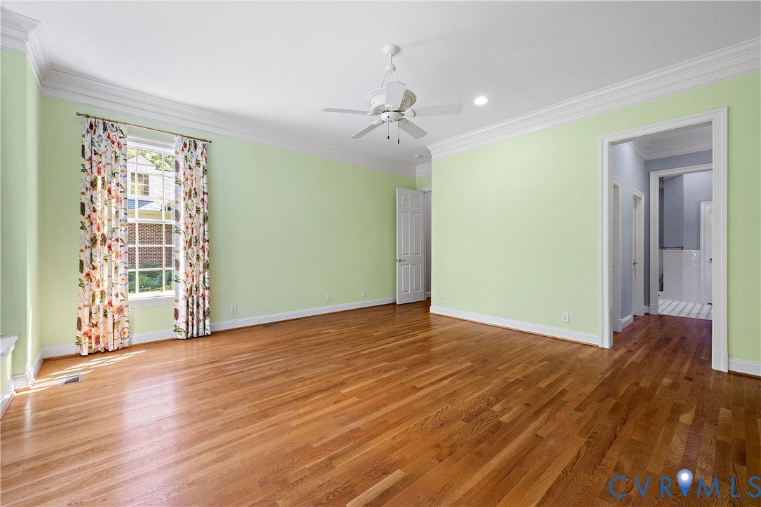628 Cedar Run Road, Hermitage Country Club Area, Manakin Sabot, VA 23103 Hardwood flooring, crown moulding and side window for additional light.