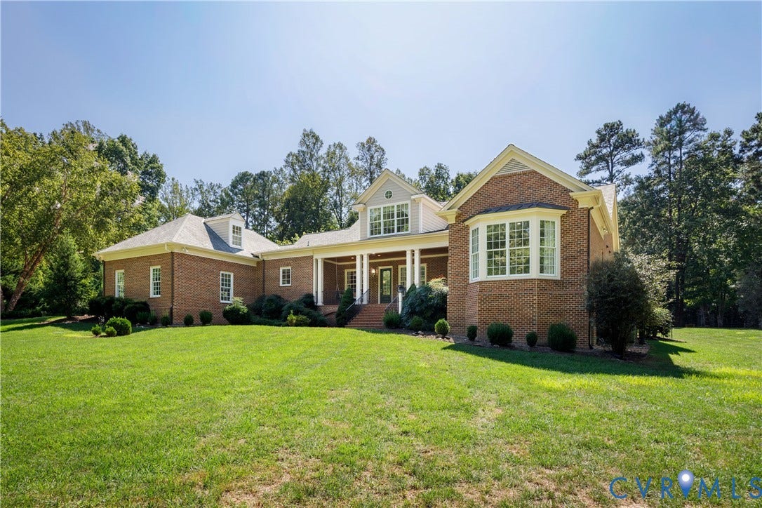 628 Cedar Run Road, Hermitage Country Club Area, Manakin Sabot, VA 23103 Covered rear verandah with brick steps to the terrace