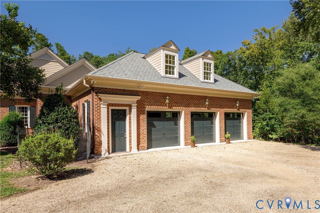 628 Cedar Run Road, Hermitage Country Club Area, Manakin Sabot, VA 23103 Rounding out this special property is the three-car side entry garage with pedestrian door.