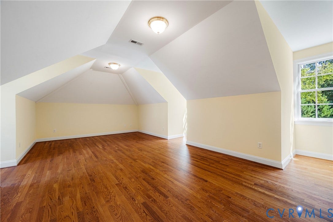 628 Cedar Run Road, Hermitage Country Club Area, Manakin Sabot, VA 23103 Rear stairs from the garage hallway lead to a beautifully finished bonus room of approximately 600 square feet.