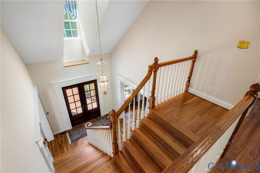 628 Cedar Run Road, Hermitage Country Club Area, Manakin Sabot, VA 23103 Dramatic two-story foyer with staircase to the second floor