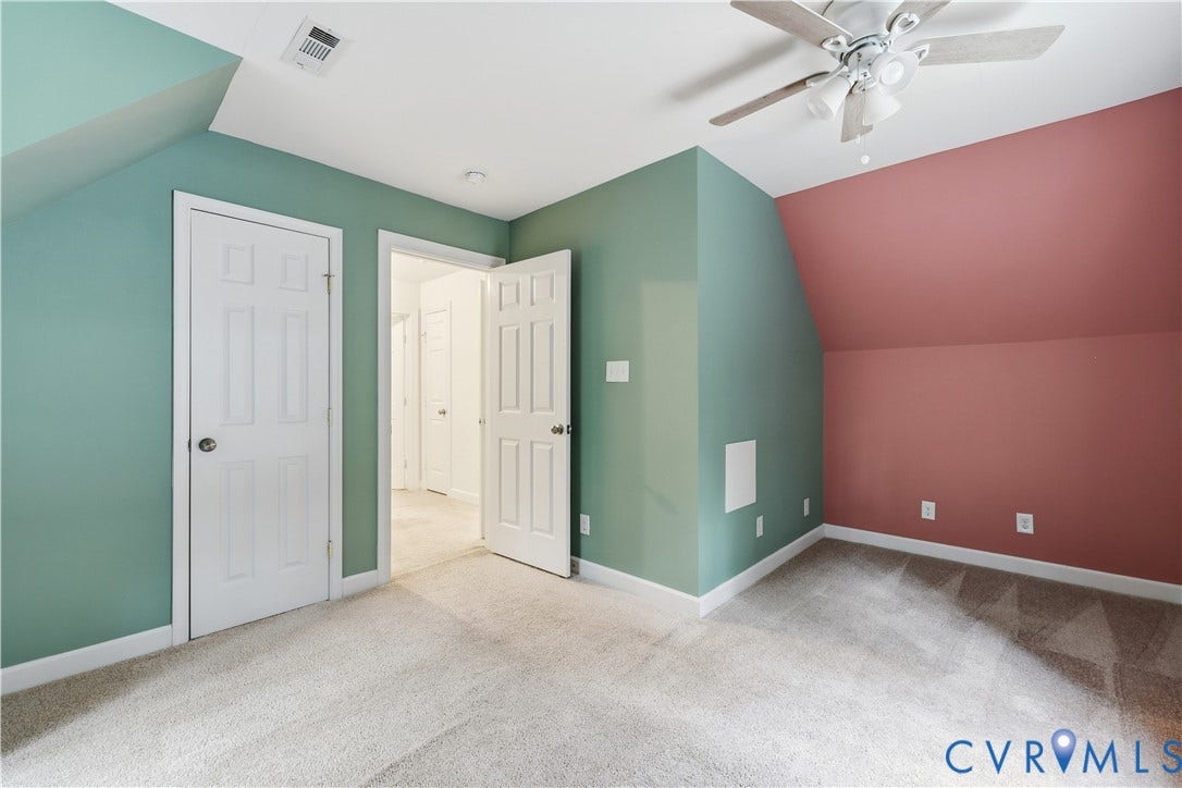 Angled ceiling lines with a ceiling fan light fixture