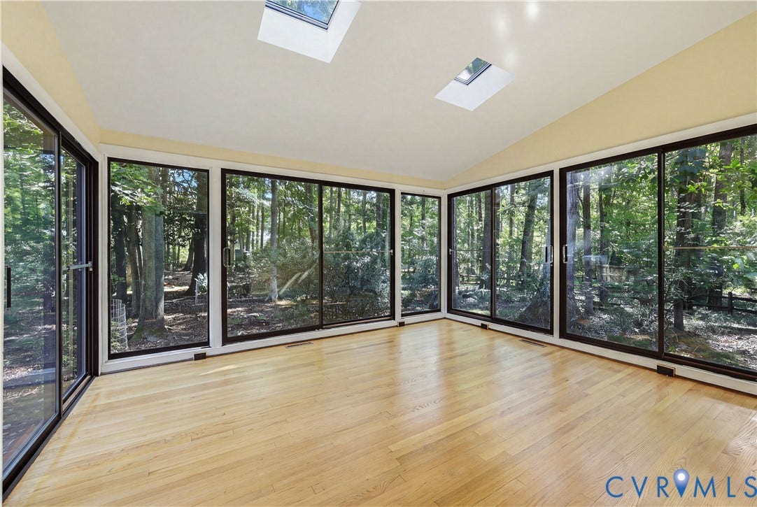 2725 Queenswood Road, Salisbury, Midlothian, VA 23113 Two skylights, hardwood flooring, and sliding glass doors overlooking large rear yard.