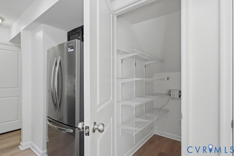 6012 Regal Crest Drive, Kings Grove, Chesterfield, VA 23832 Stainless steel refrigerator with double doors and bottom freezer