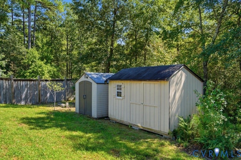 6012 Regal Crest Drive, Kings Grove, Chesterfield, VA 23832 Two detached storage sheds with pitched roofs