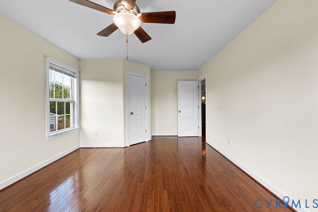 2nd floor bedroom with walk-in closet, and hardwood floors