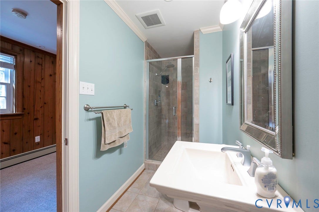 10309 Collinwood Drive, Henrico, VA 23238 Basement full bathroom with shower & tile flooring