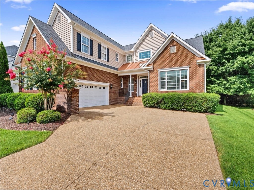 1663 Centerville Parke Lane, The Parke At Centerville, Manakin Sabot, VA 23103 Brick and siding exterior with gabled roof lines