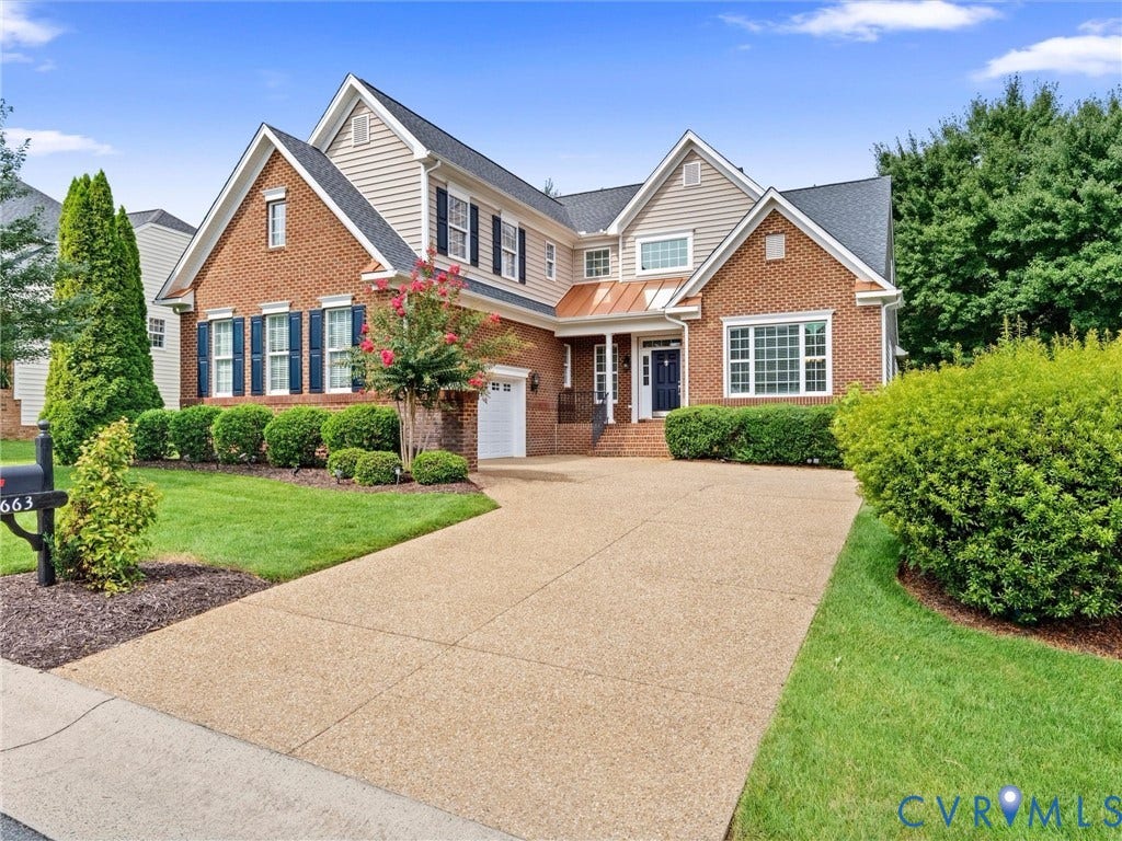 1663 Centerville Parke Lane, The Parke At Centerville, Manakin Sabot, VA 23103 Brick and siding exterior with gabled roof lines