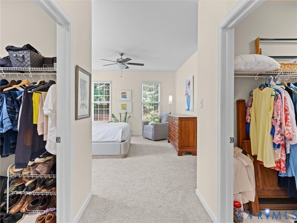 1663 Centerville Parke Lane, The Parke At Centerville, Manakin Sabot, VA 23103 Plush carpet flooring, multiple windows, and a ceiling fan