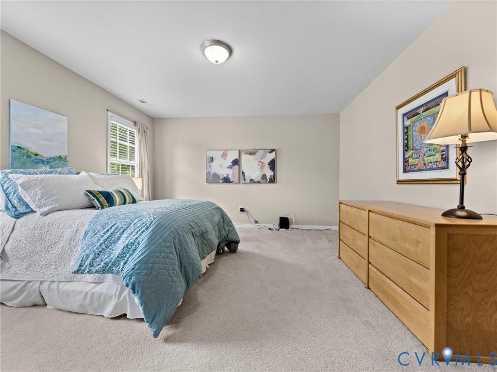 1663 Centerville Parke Lane, The Parke At Centerville, Manakin Sabot, VA 23103 Neutral wall tones, recessed ceiling light, window with white blinds, and light-colored carpeting