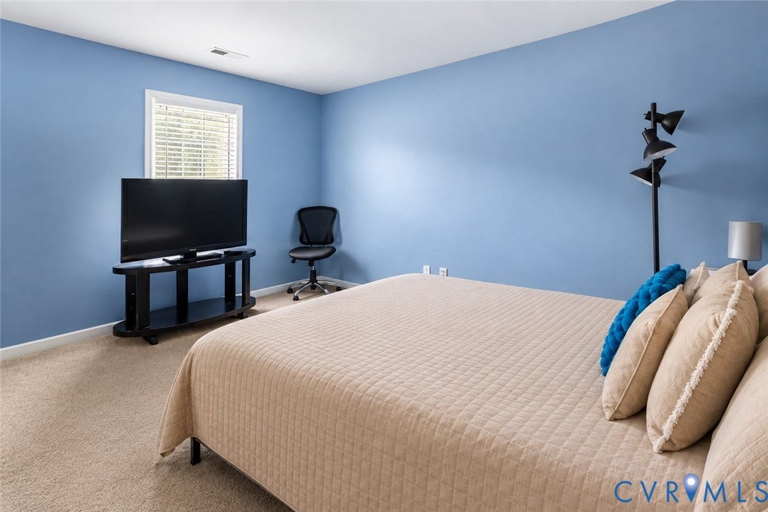 1429 Almondberry Place, Henrico, VA 23231 Carpeted flooring, window with blinds, and light blue wall finish
