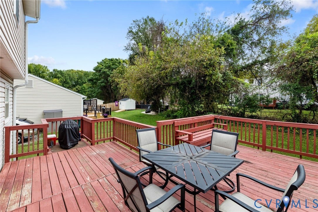 1429 Almondberry Place, Henrico, VA 23231 Spacious wood deck with perimeter railing