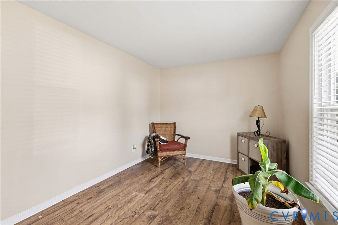 1429 Almondberry Place, Henrico, VA 23231 Wood-finish flooring, neutral wall tones, and a window with blinds