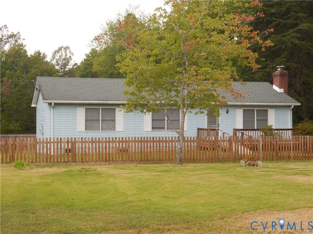 6185 Parrish Road, Louisa, VA 23093 Light blue siding exterior with white window shutters