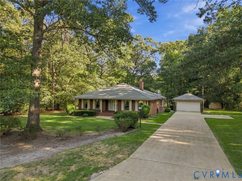 Brick exterior with a gabled roof