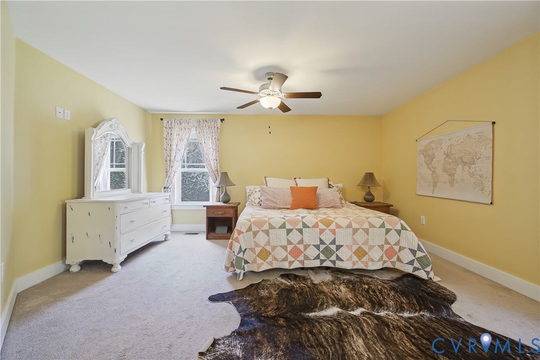 700 Manchester Road, Louisa, VA 23024 Carpeted flooring, recessed window, and ceiling fan