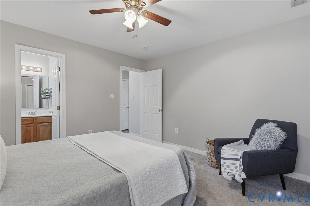 932 Ayers Way, Ayers Tavern, Glen Allen, VA 23060 Recessed lighting, ceiling fan with wood-finish blades, and neutral gray walls