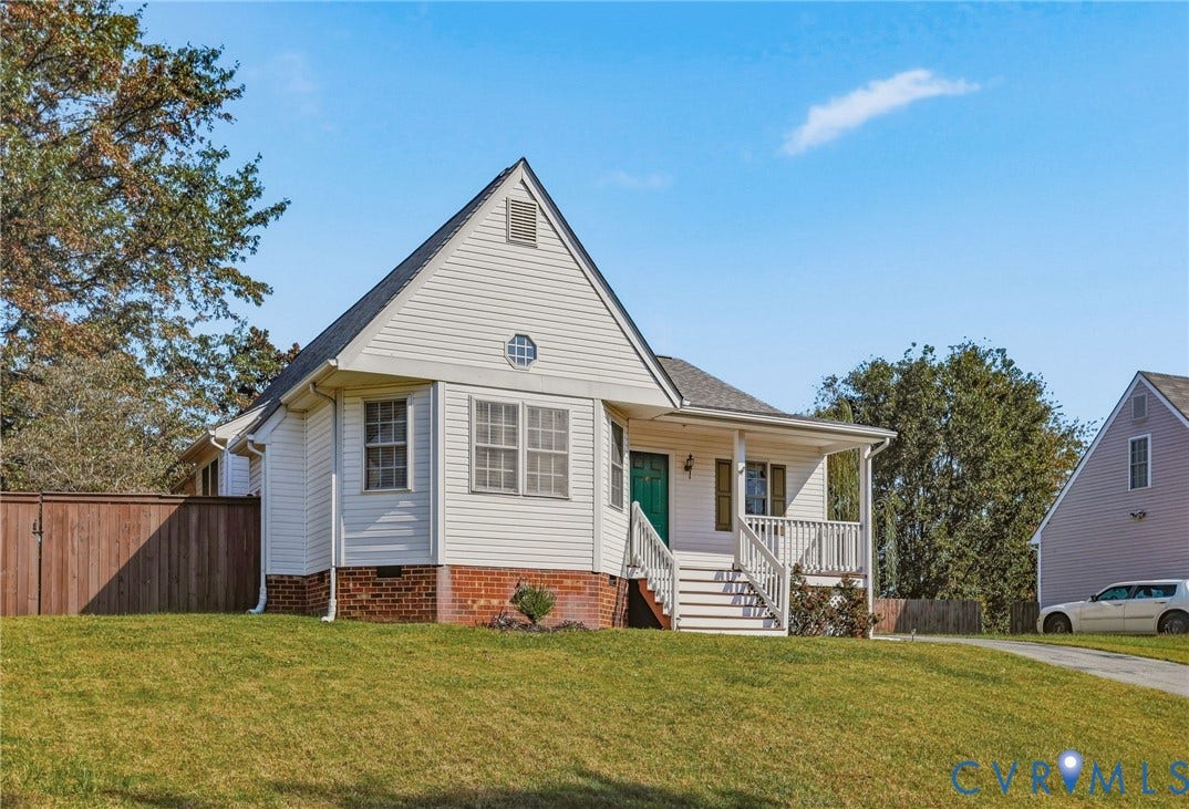 932 Ayers Way, Ayers Tavern, Glen Allen, VA 23060 Gable roofline with a round accent window, white siding, covered front porch with white railing, and a sloped lawn