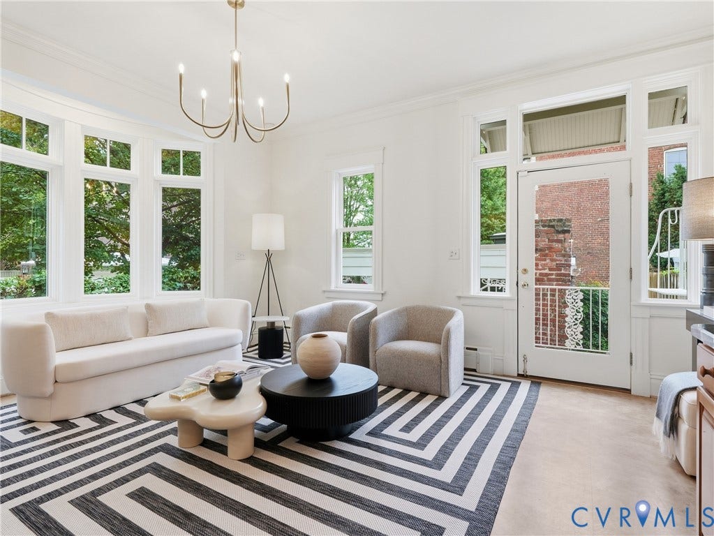 1901 Hanover Avenue, Fan, Richmond, VA 23220 Recessed lighting, crown molding, and large bay windows with paneled walls