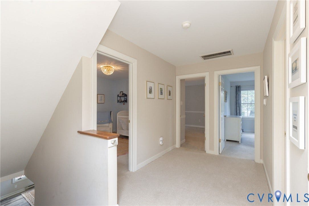 2120 Willowick Lane, Henrico, VA 23238 Carpeted hallway with painted walls, recessed lighting, and white trim