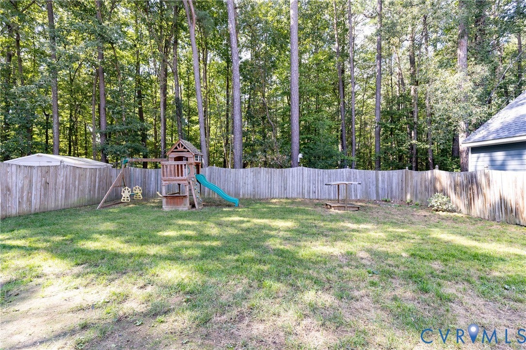 2120 Willowick Lane, Henrico, VA 23238 Fenced backyard featuring natural wood fencing and a storage shed