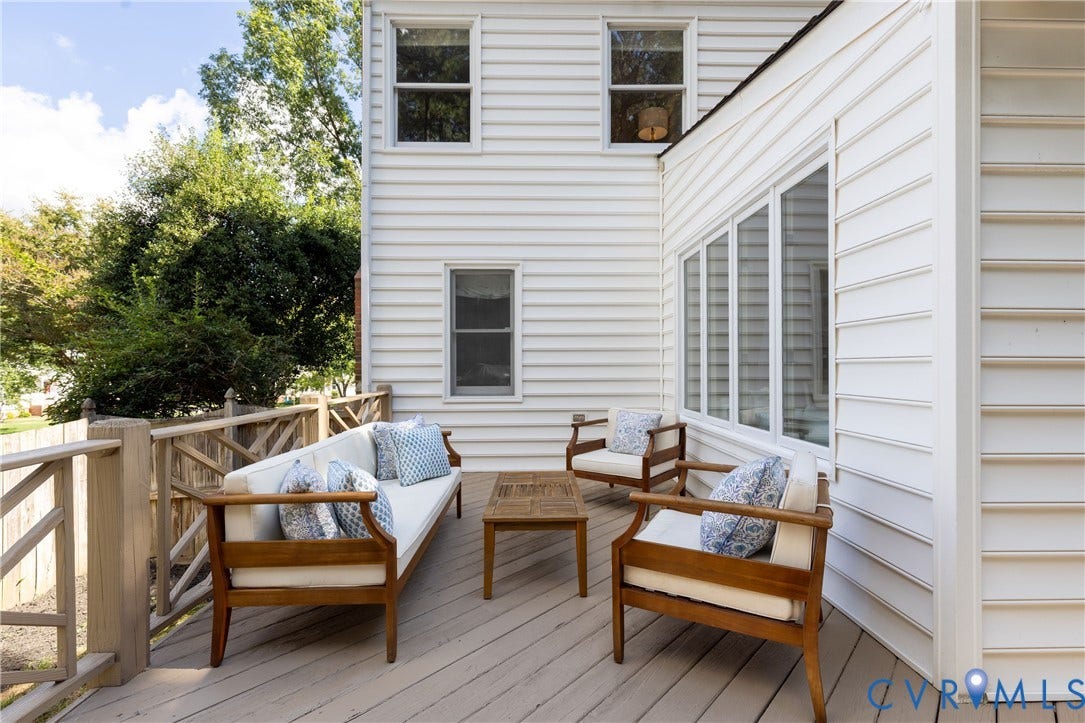 2120 Willowick Lane, Henrico, VA 23238 Expansive outdoor deck featuring wood flooring and a perimeter railing