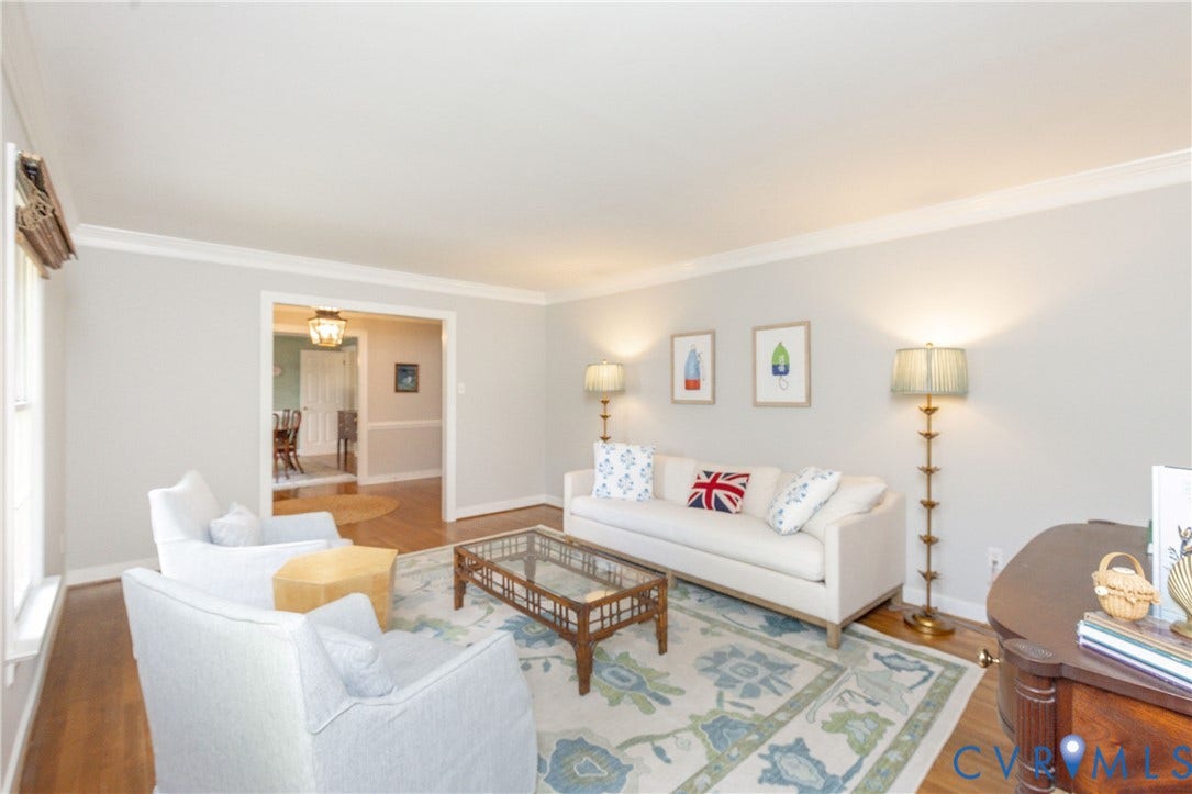 2120 Willowick Lane, Henrico, VA 23238 Hardwood flooring, crown molding, cased entryways, and recessed window