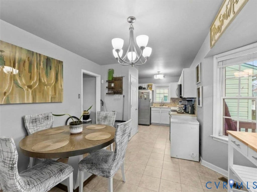 6507 Fairpines Road, North Chesterfield, VA 23234 Recessed lighting, tile flooring, and white cabinetry