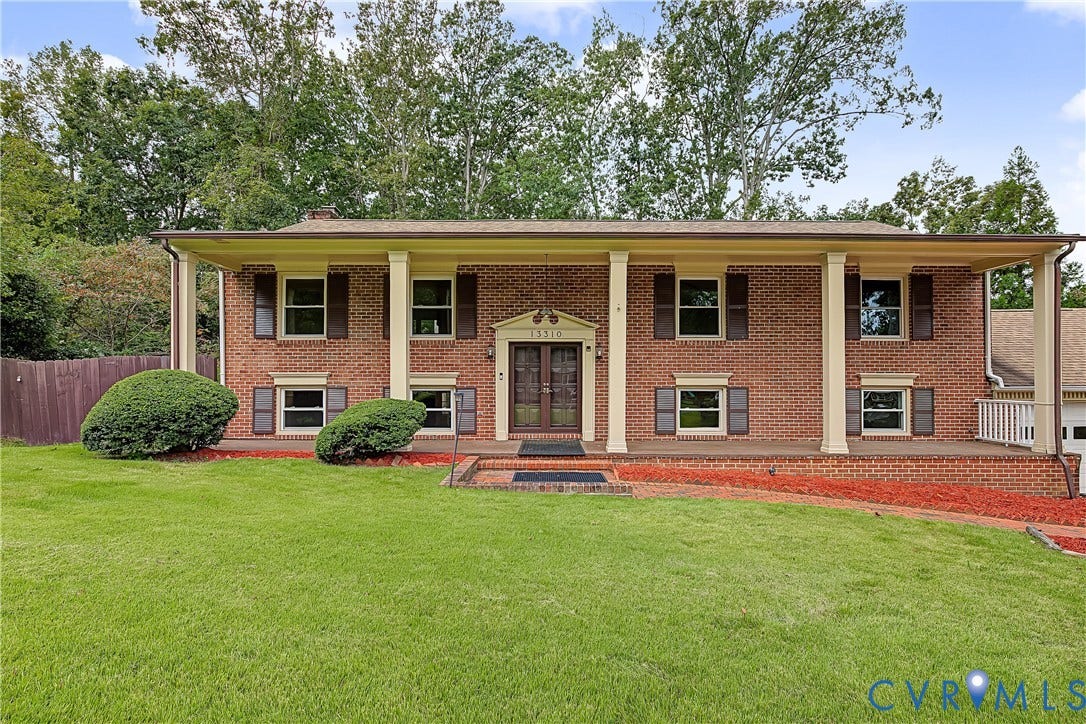13310 Gladehill Road, Hidden Valley Estates, Chesterfield, VA 23831 Brick exterior with white columns and brown shutters