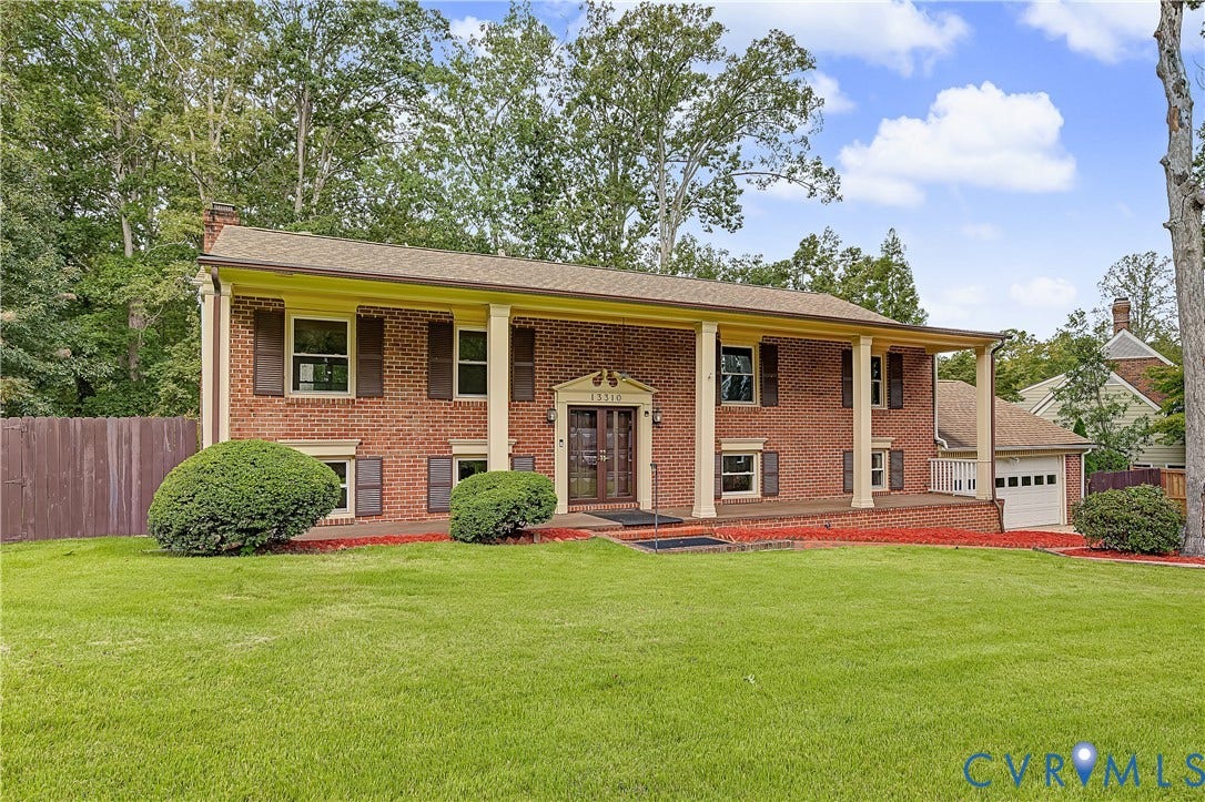 13310 Gladehill Road, Hidden Valley Estates, Chesterfield, VA 23831 Brick exterior with a covered porch featuring white columns