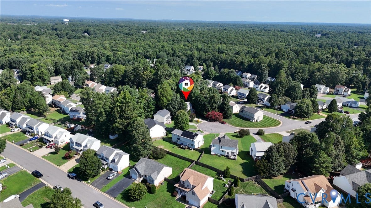 15724 Winding Ash Drive, Chesterfield, VA 23832 Residential neighborhood with tree-lined streets and cul-de-sac