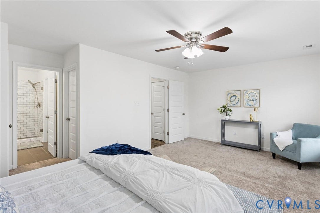 10420 Perennial Drive, Ridgefield Green Townhome, Henrico, VA 23233 Bright room with light-toned carpeting and white walls