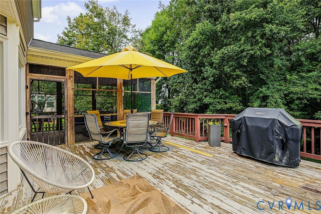 4706 Jacobs Glenn Drive, North Chesterfield, VA 23236 Large Deck overlooking the yard and woods beyond