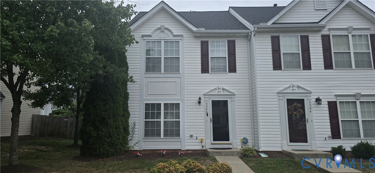 5506 Millwheel Lane, Henrico, VA 23228 White siding exterior with a dark shingle roof