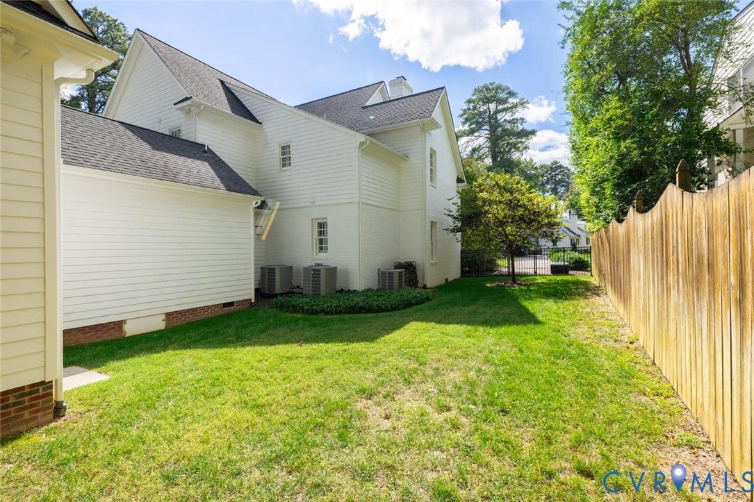 Fenced in yard perfect for play and animals