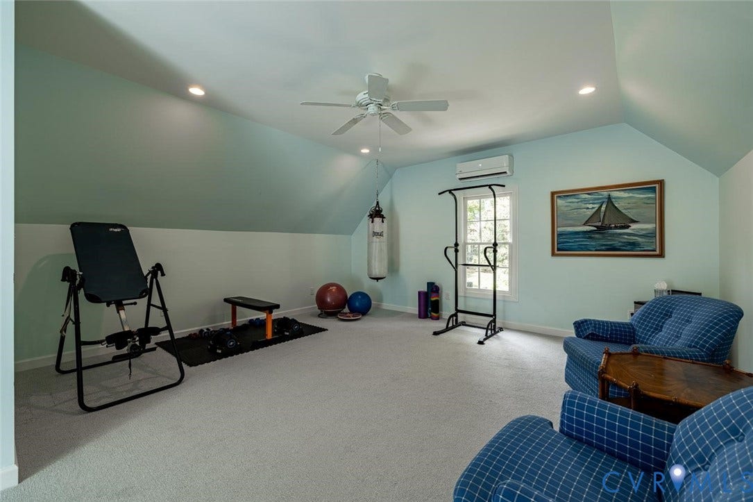 Second floor rec room, perfect for a gym