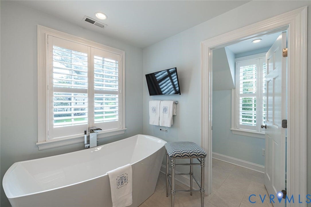Tub, and private water closet